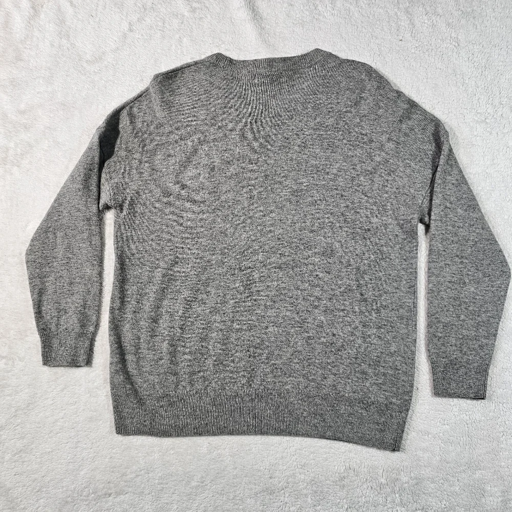 J.CREW Embellished Front GREY Sweater: Size S
